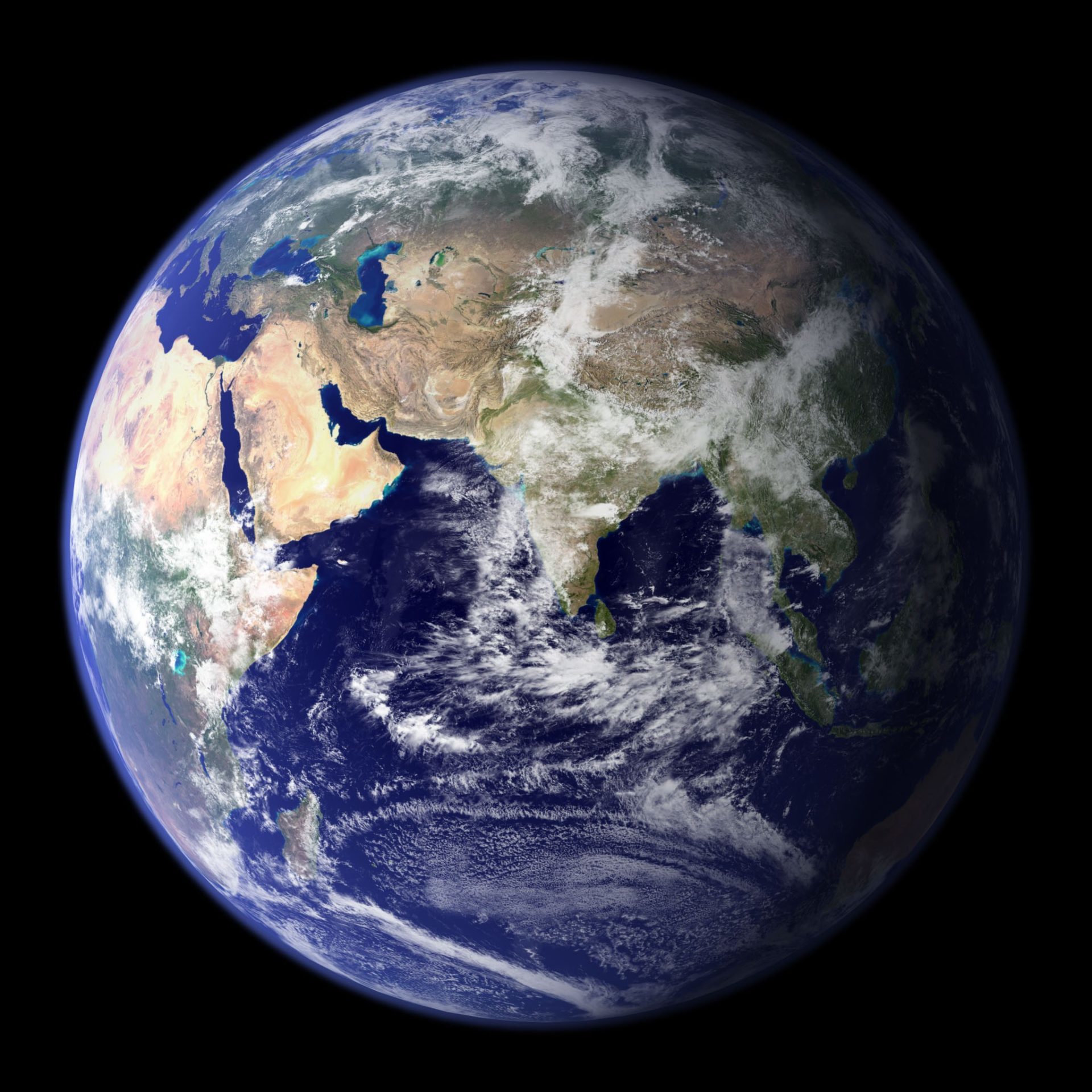 A picture of the earth from space.